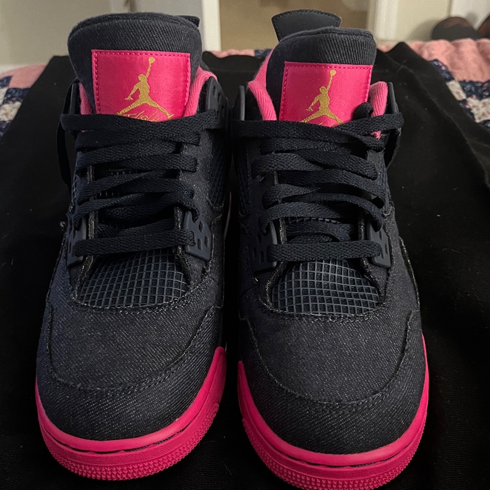 Jordan Athletic Shoes in Black and Vibrant Pink